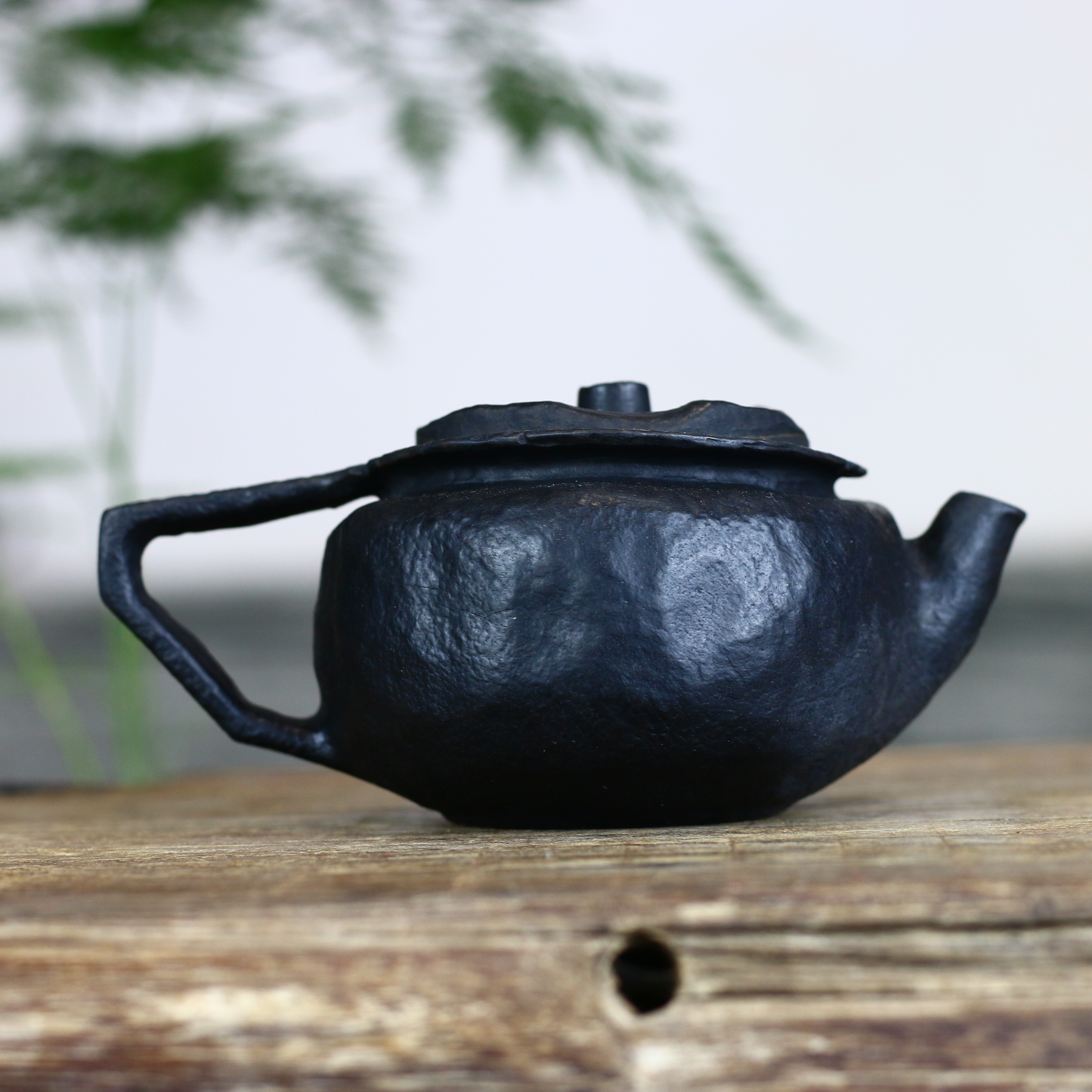 冰碛岩整石雕刻肌理纹手工茶壶石头茶壶175ml