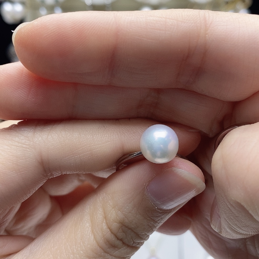 耳饰银S925镶嵌淡水珍珠
