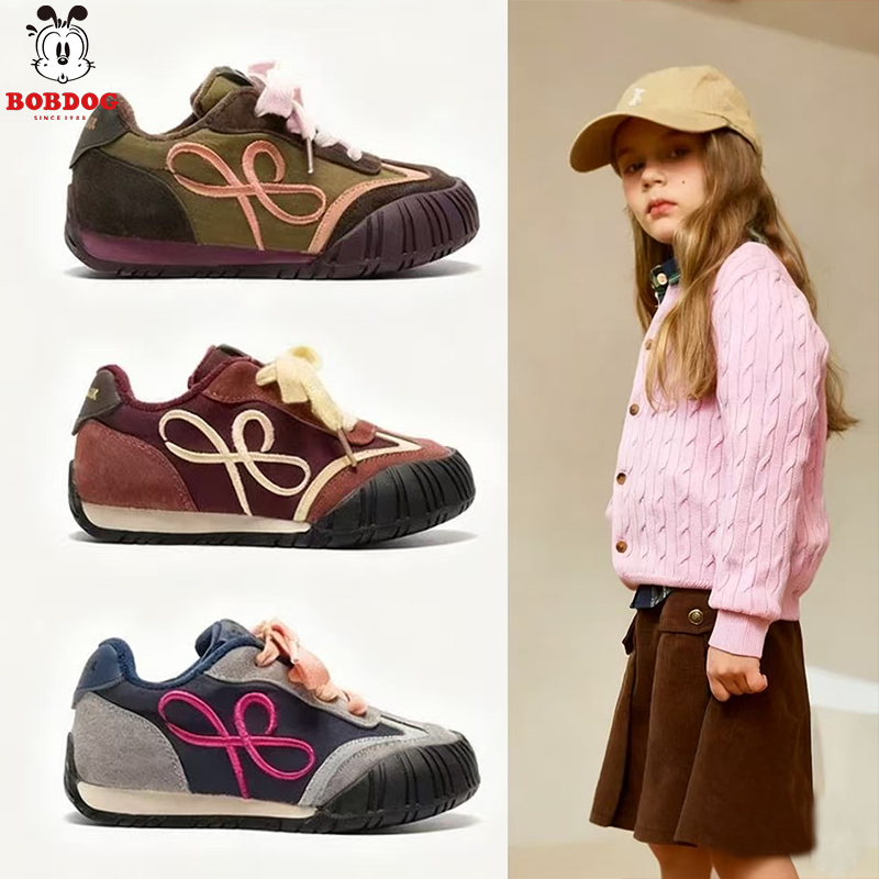 巴布豆2025秋季新款儿童软底皮面爆款阿甘鞋女孩鞋时尚百搭童鞋