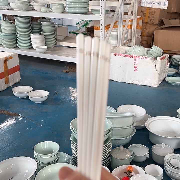 瓷片白色陶瓷筷子十双的，