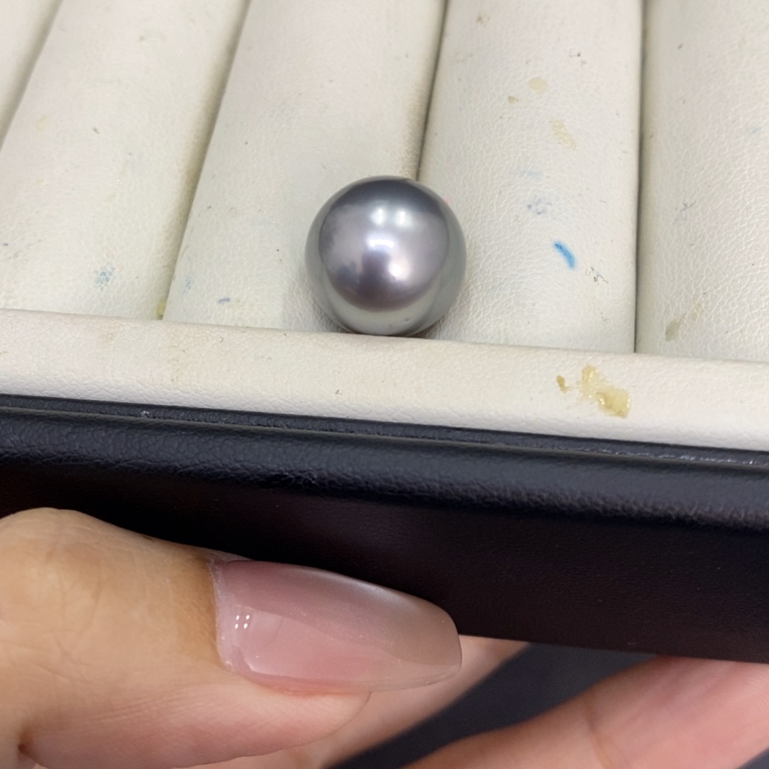 颈饰未镶嵌海水珍珠铂金灰裸珠13.2不退不换忙