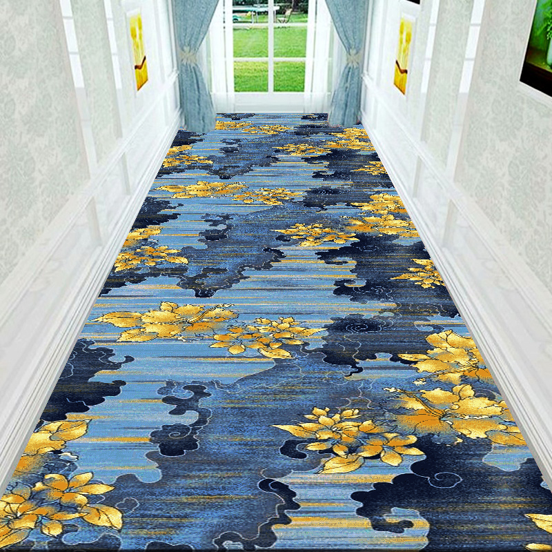 轻奢走廊楼梯客厅过道地毯入户门垫玄关阳台地垫酒店可定防滑垫