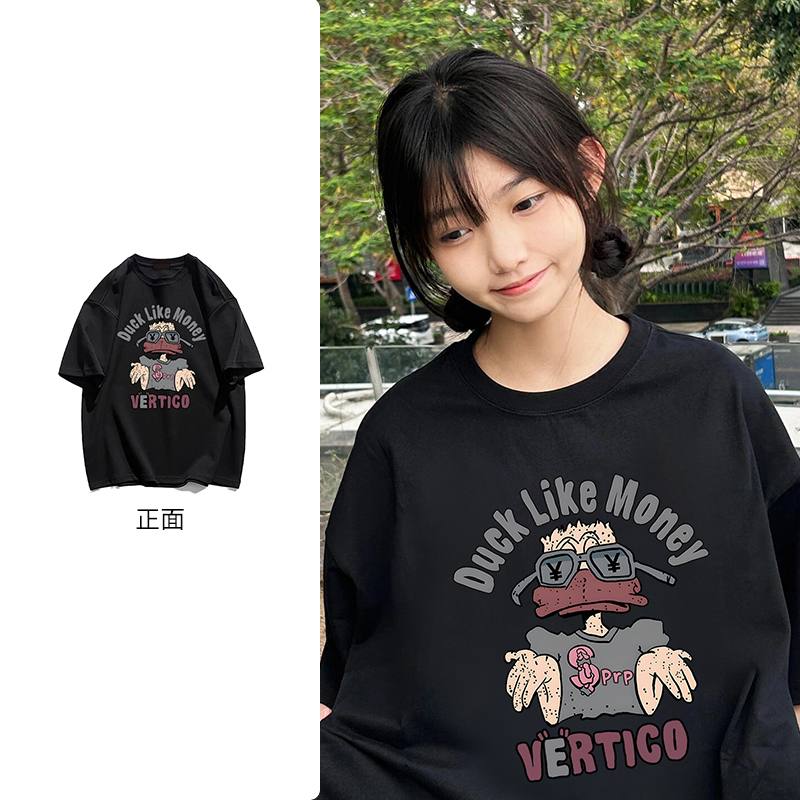 PRPN美式小众印花短袖男女同款纯棉T恤夏季新款休闲百搭上衣#N70