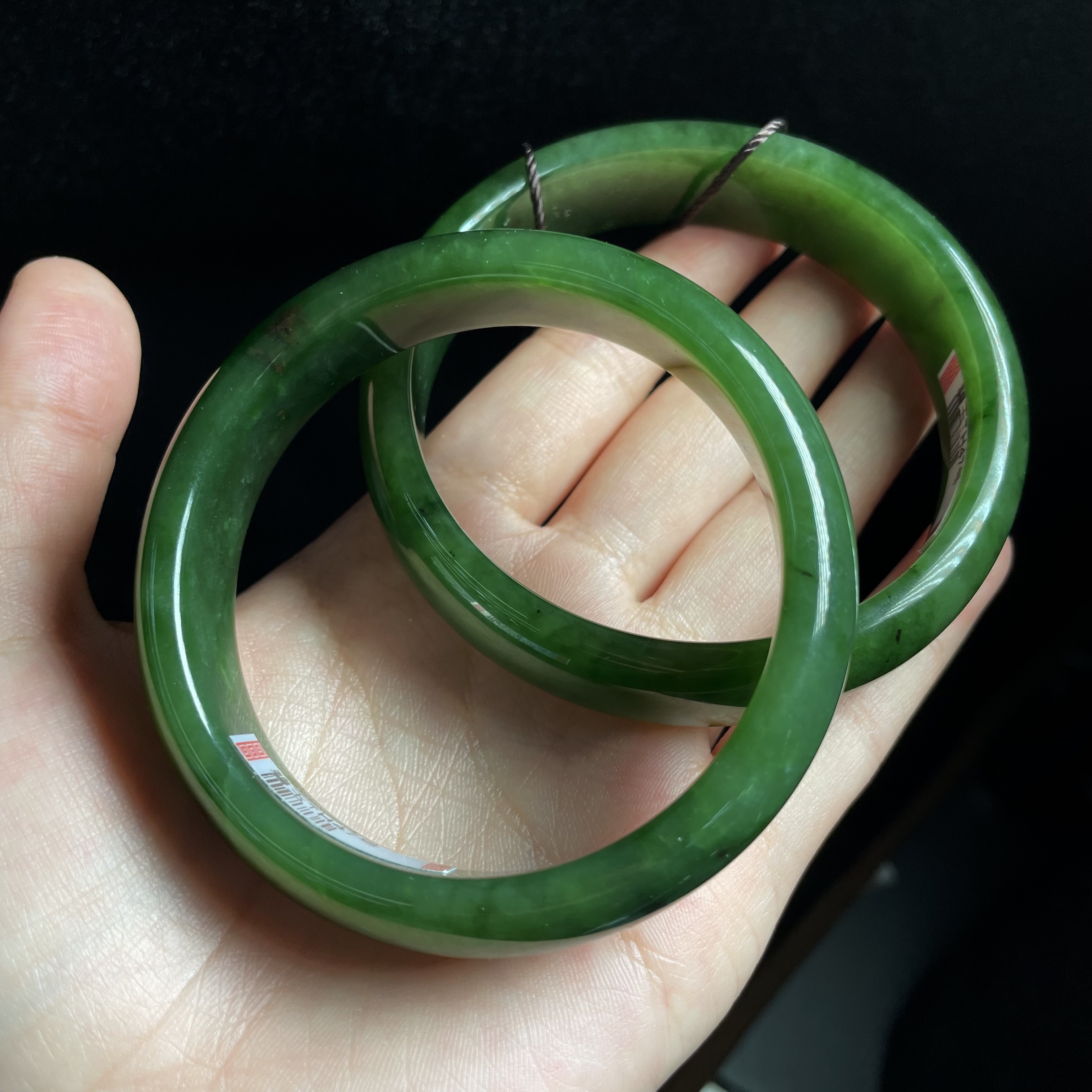 L【玉氏珠宝】和田玉碧玉手镯 多样性 发一CAN1670029