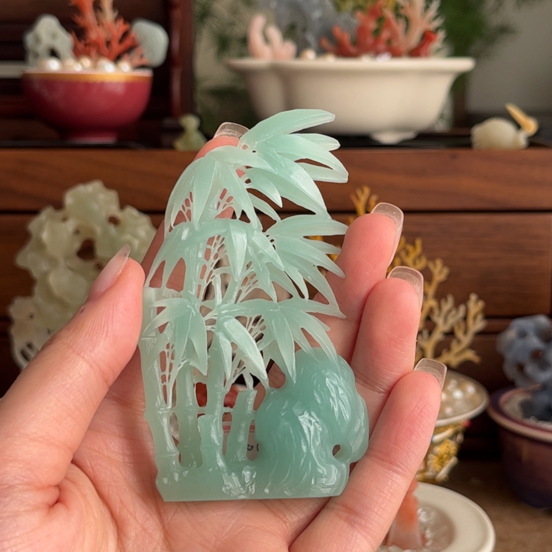 白***水印石昌化石竹子一个