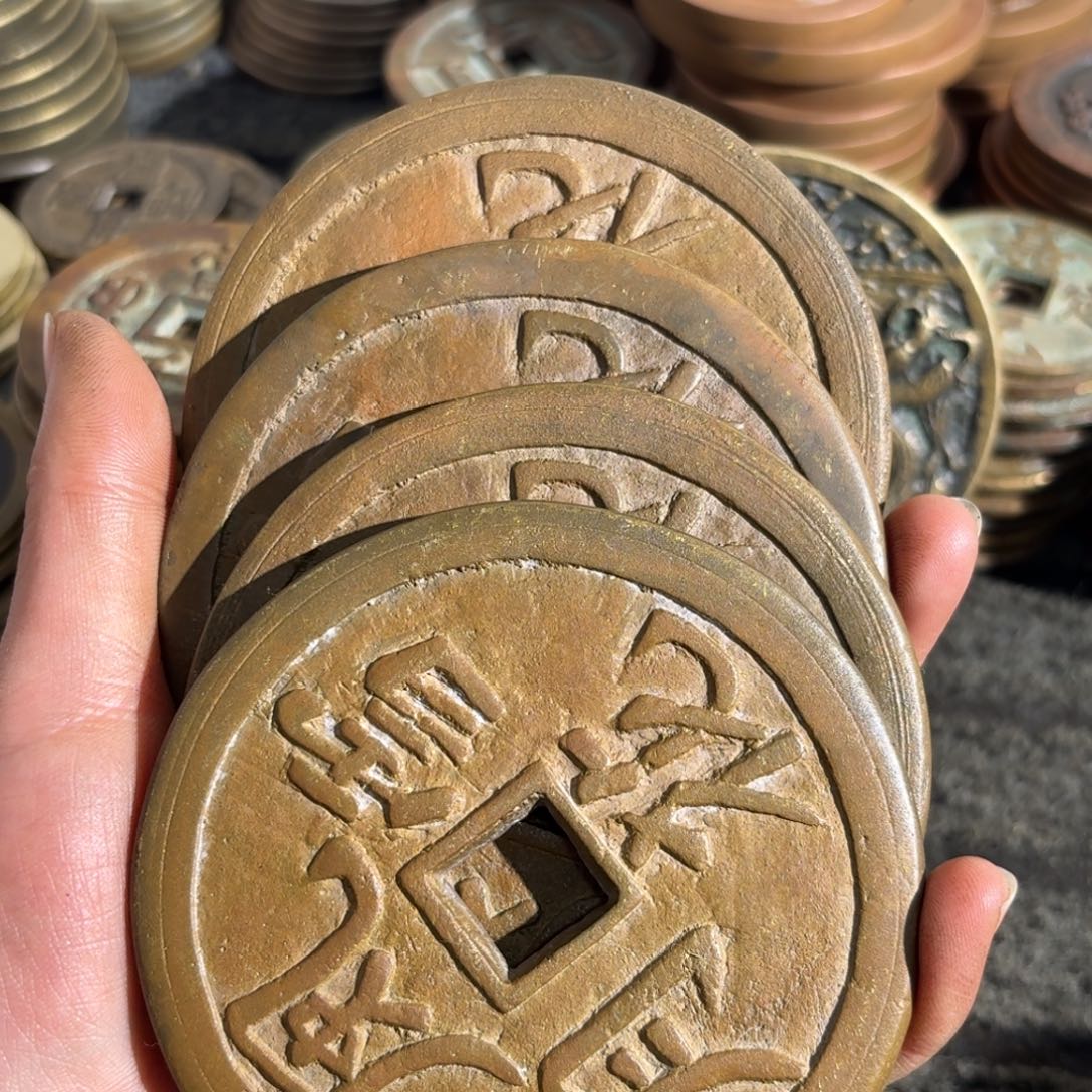 铜四枚翻砂铸造现代工艺品