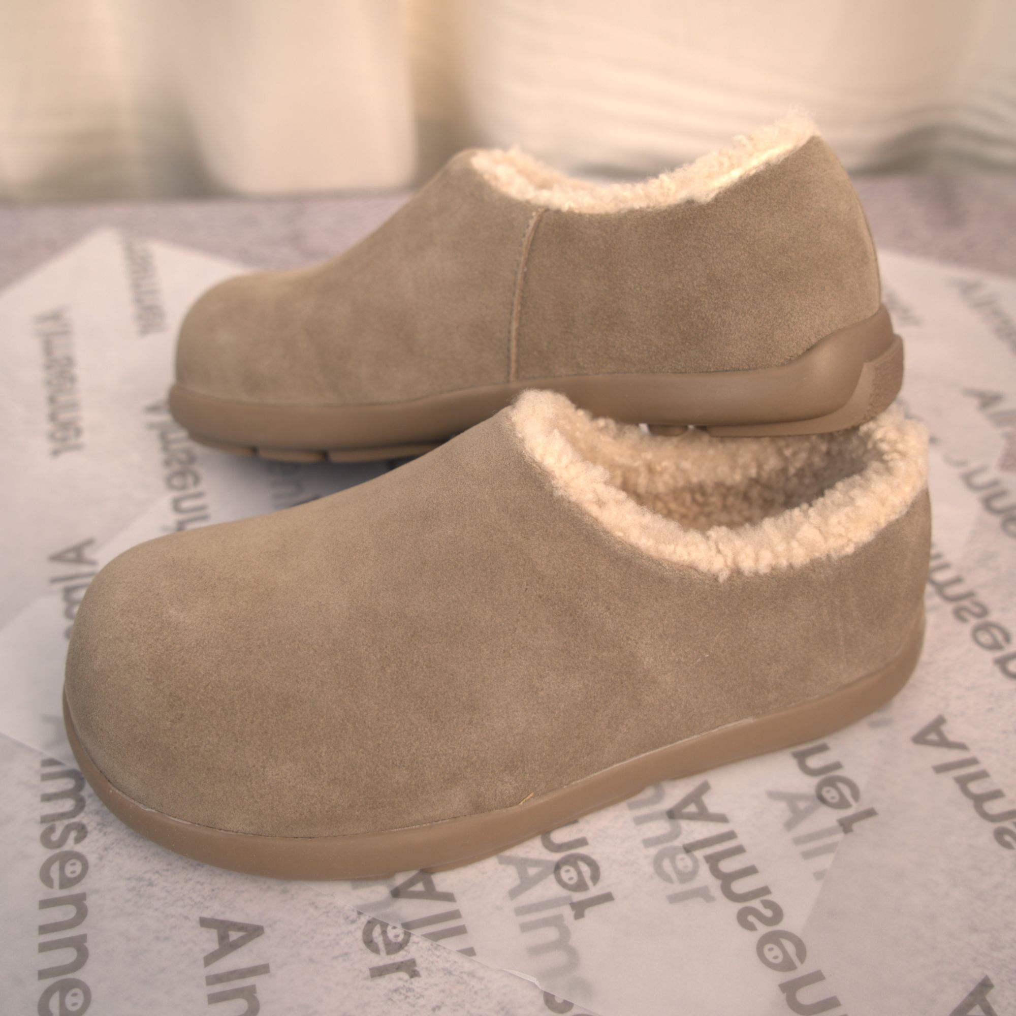 【爆款防水全包小土豆】桑坡真皮毛勃肯鞋软底加绒保暖棉秋冬一脚蹬