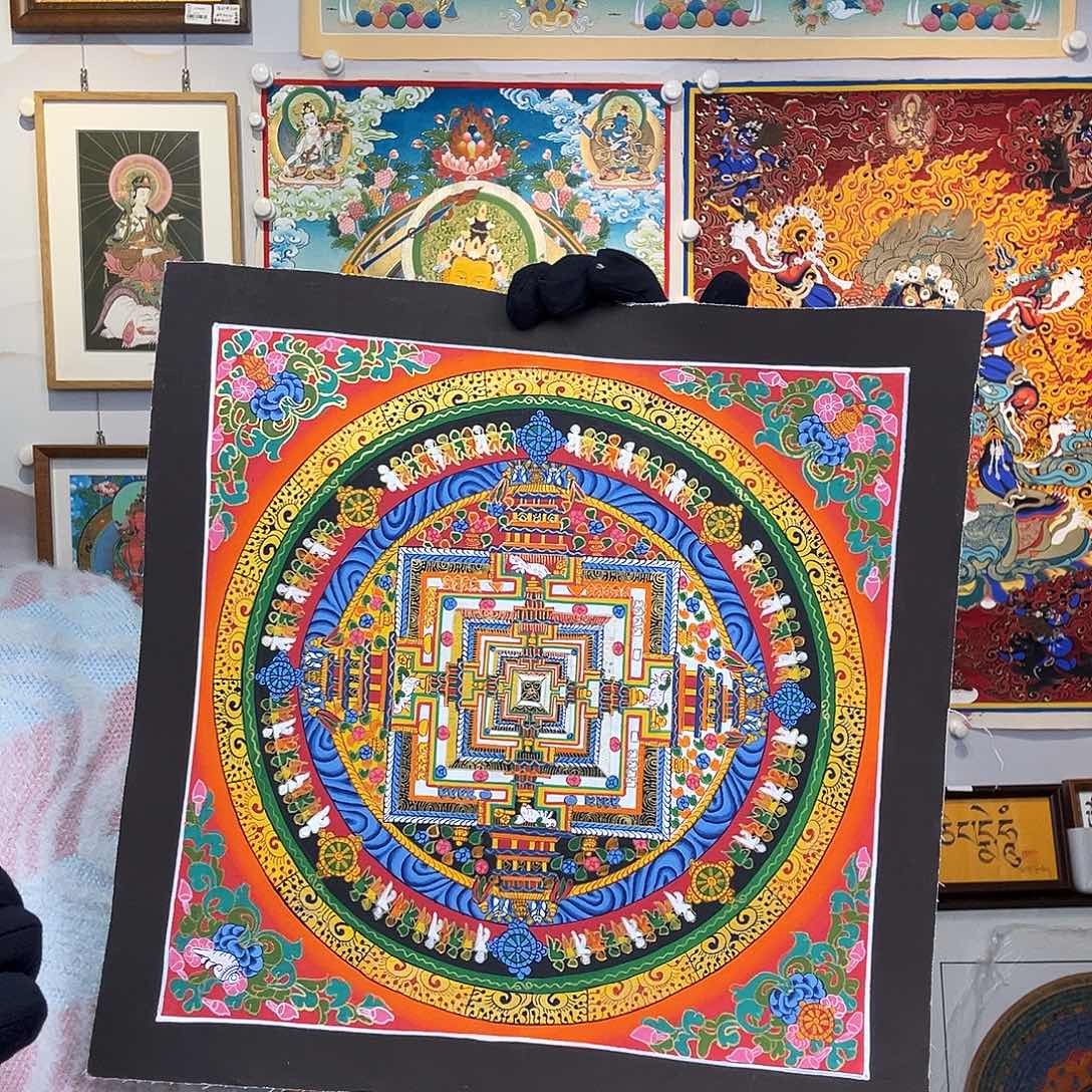 装裱画纯手绘唐卡27厘米左右坛城