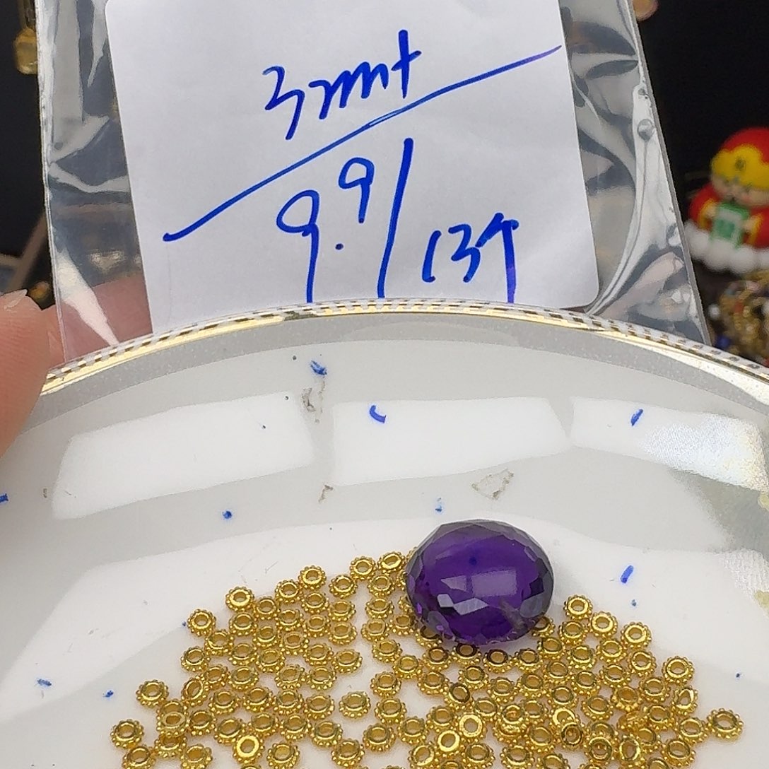 银S925镶嵌紫晶颈饰紫水晶925镶嵌74