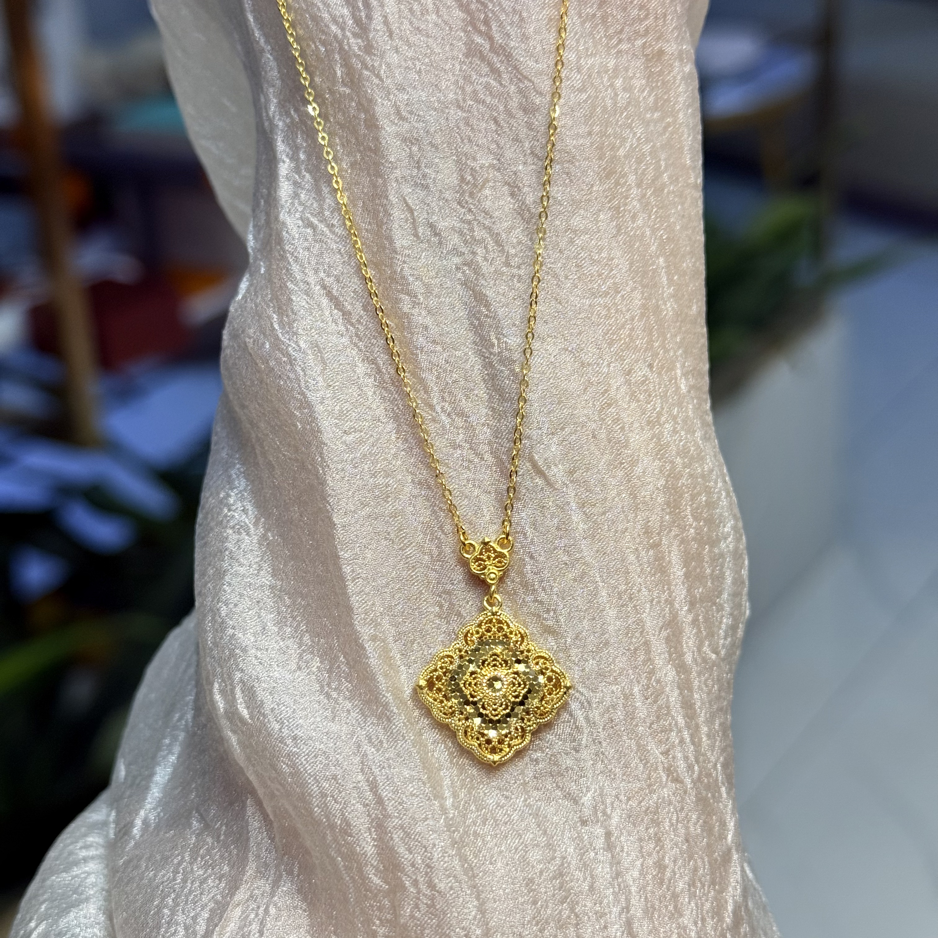 新年上新-X【花丝布布套链】足金999精工5G套链