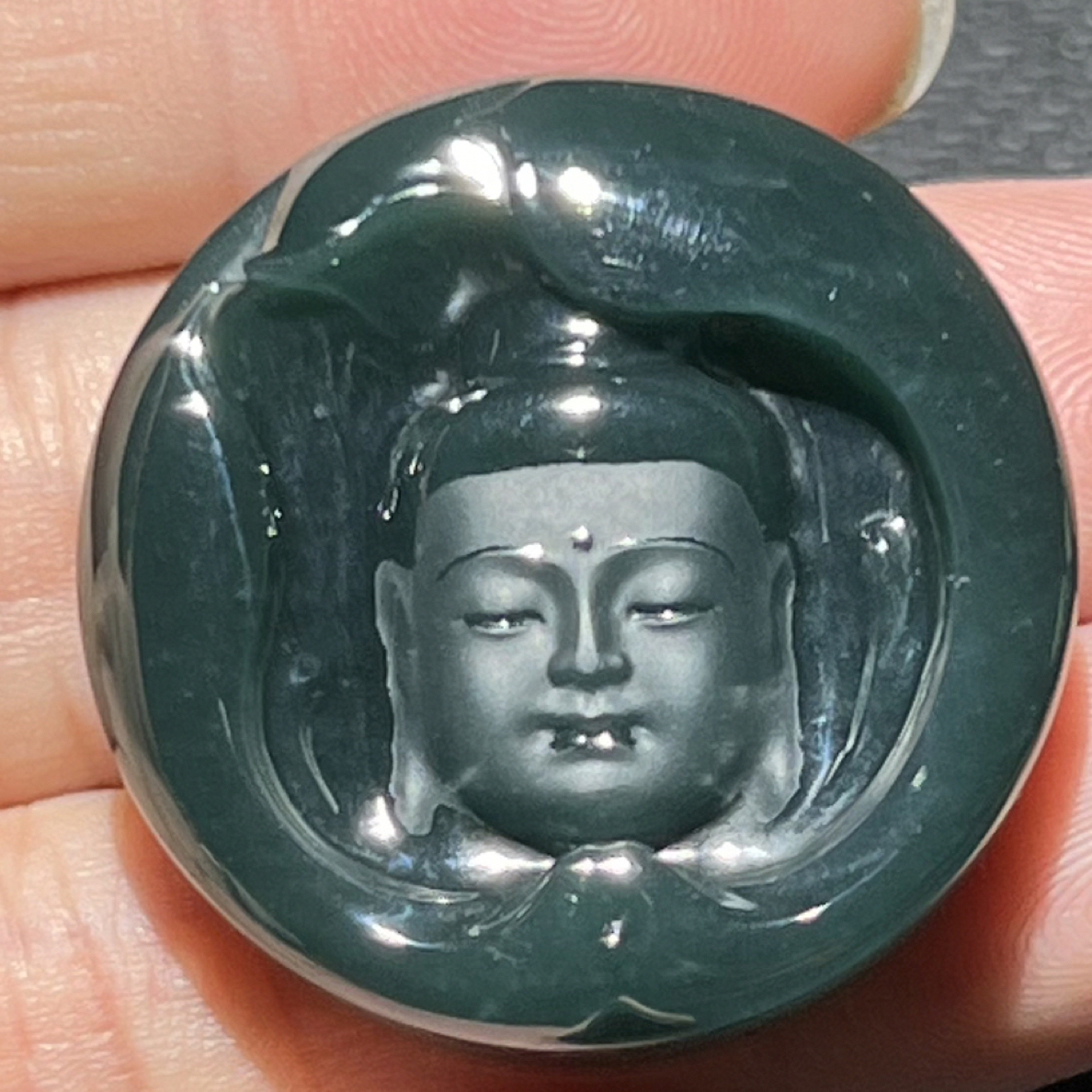 翡翠蓝水宝宝佛 吊坠素雅百搭