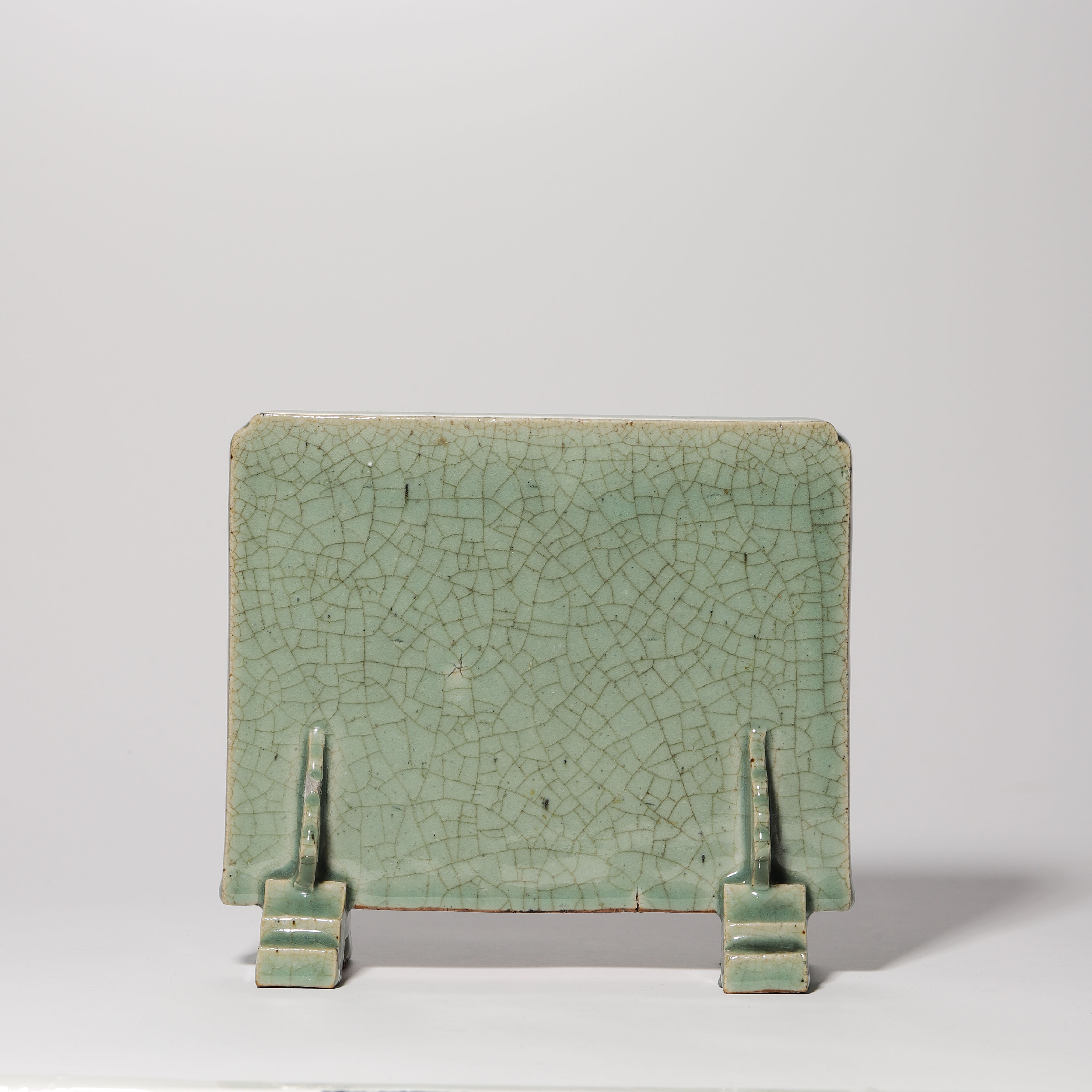 Lot5 清代 青釉四方砚屏【古董拍卖】