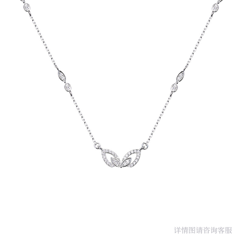 坠链均925银合成锆石 欧货DP高品项链-9558