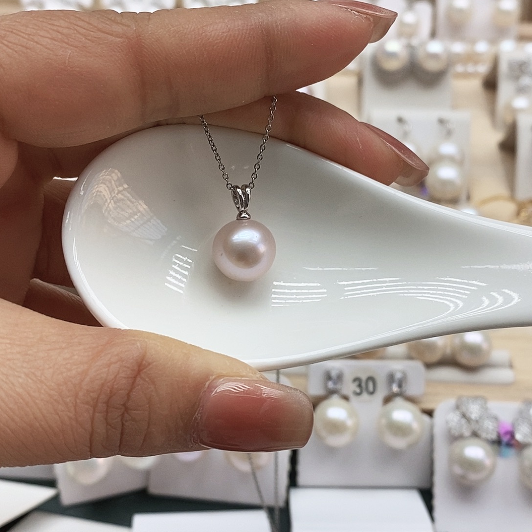 淡水珍珠银S925镶嵌颈饰