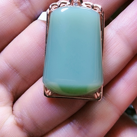 和田玉挂件银S925镶嵌