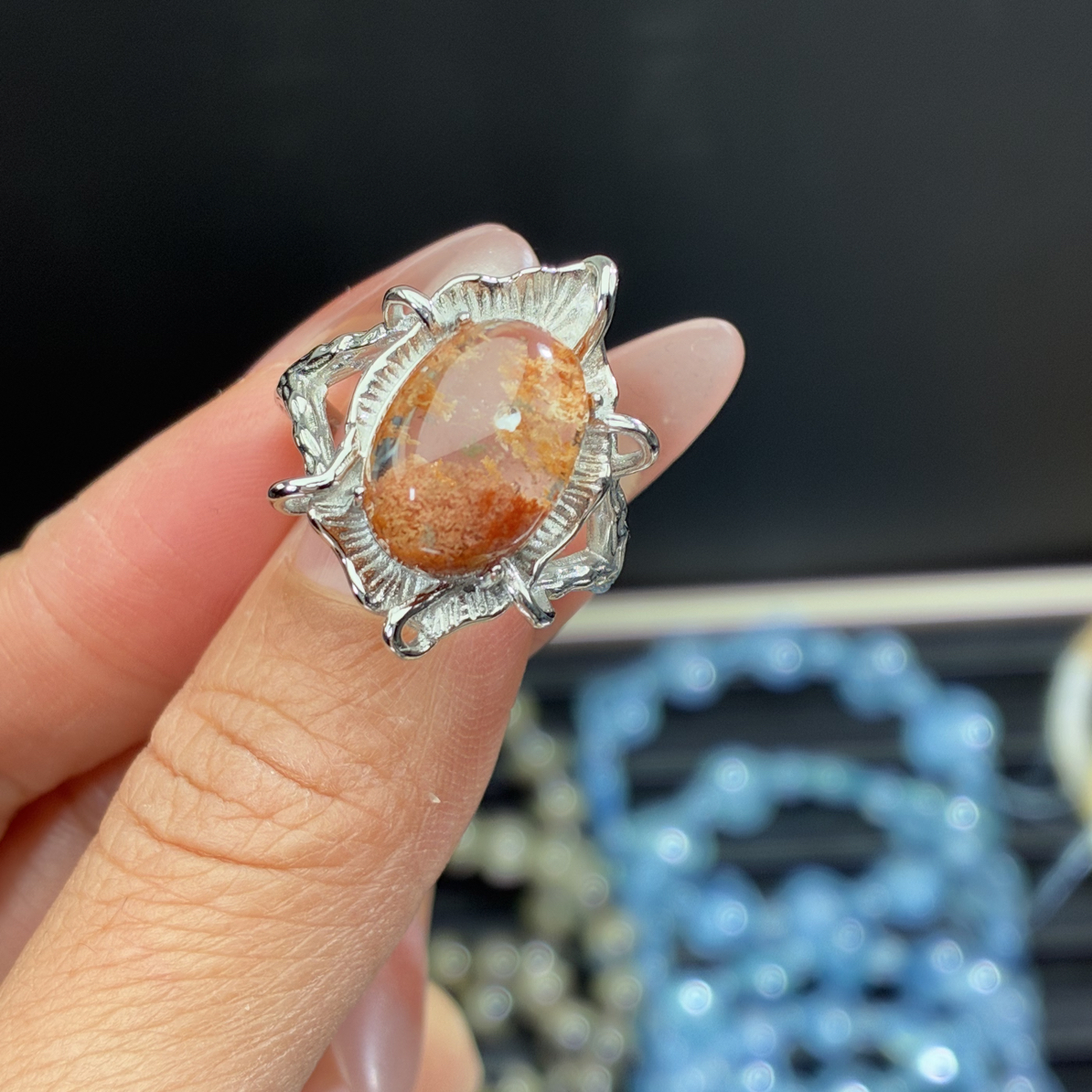 天然大戒面幽灵戒指