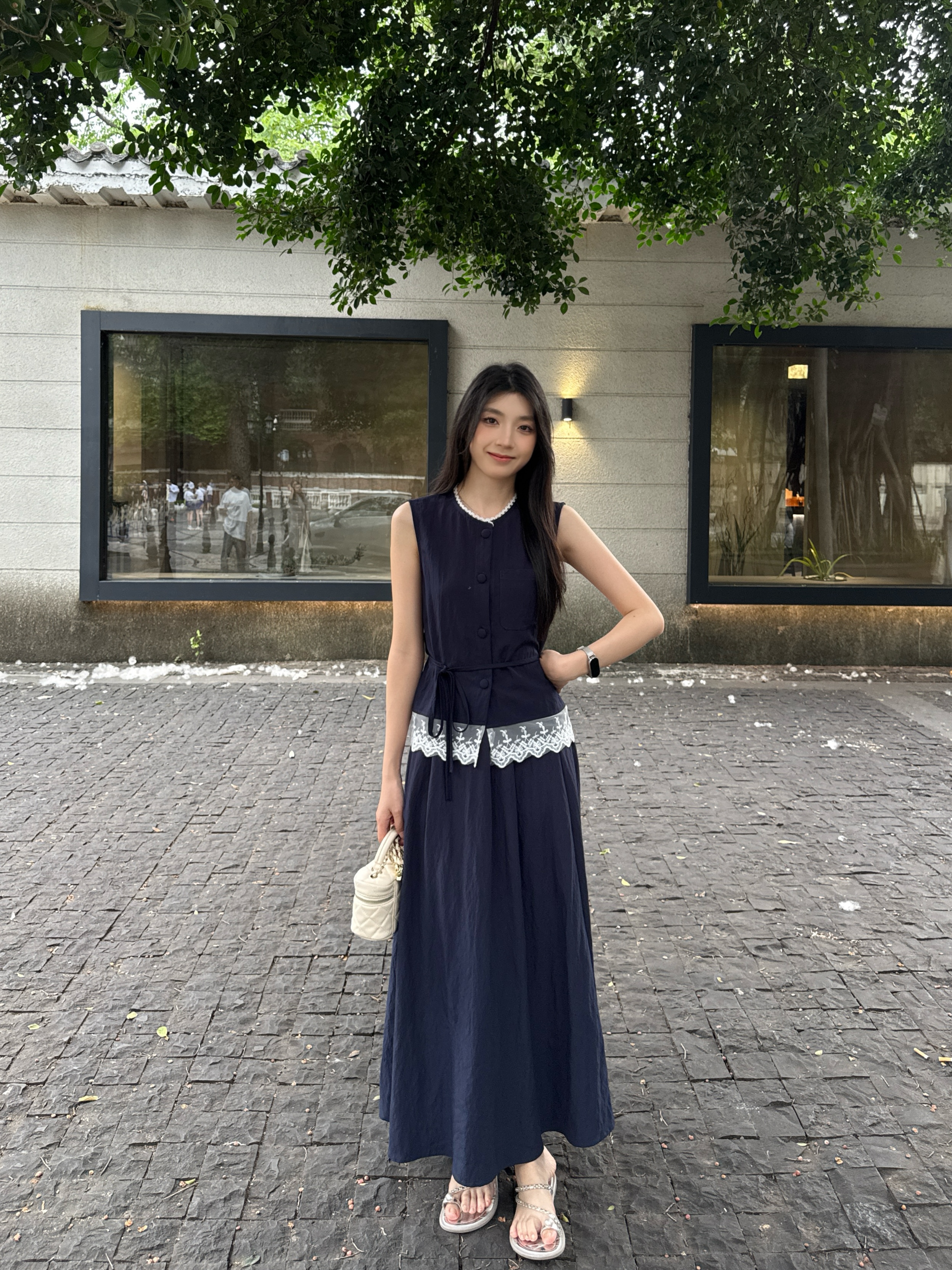 夏季新款韩系气质百搭套装法式小香风阔腿裤大方得体穿搭两件套女