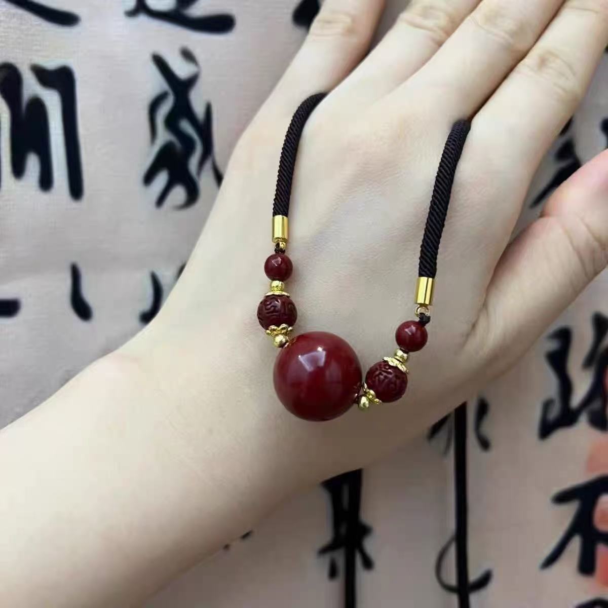 天然辰砂天然辰砂朱砂原矿锁骨链时尚大气女款