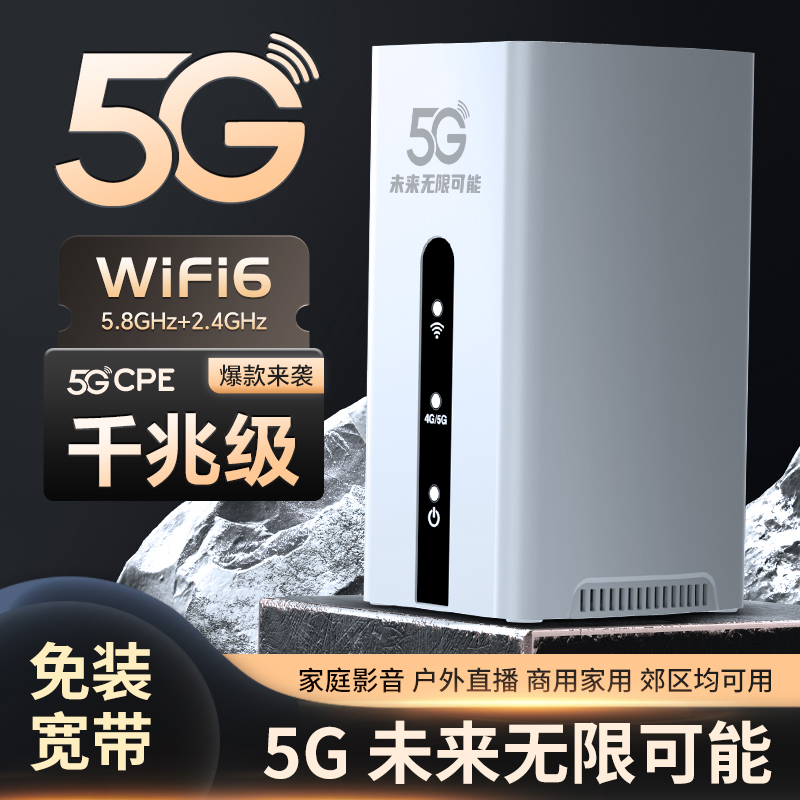 企业级千兆5Gcpe移动便携式随身wifi光纤宽带双频高速wifi6路由器