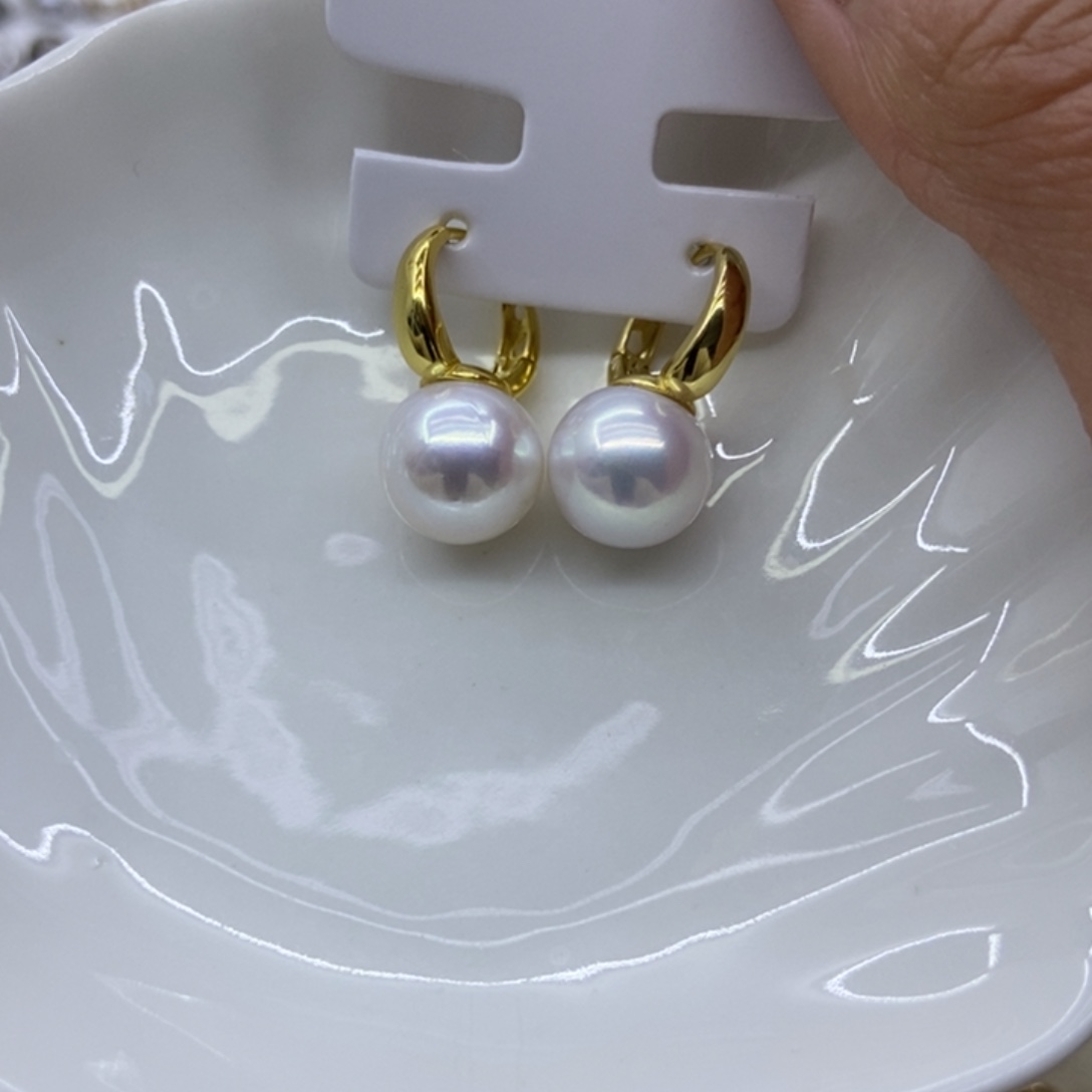 淡水珍珠耳饰银S925镶嵌