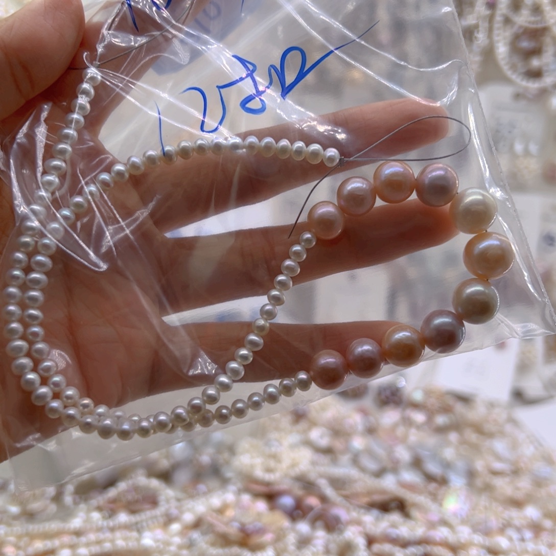 ゛***。耳饰淡水珍珠未镶嵌项链