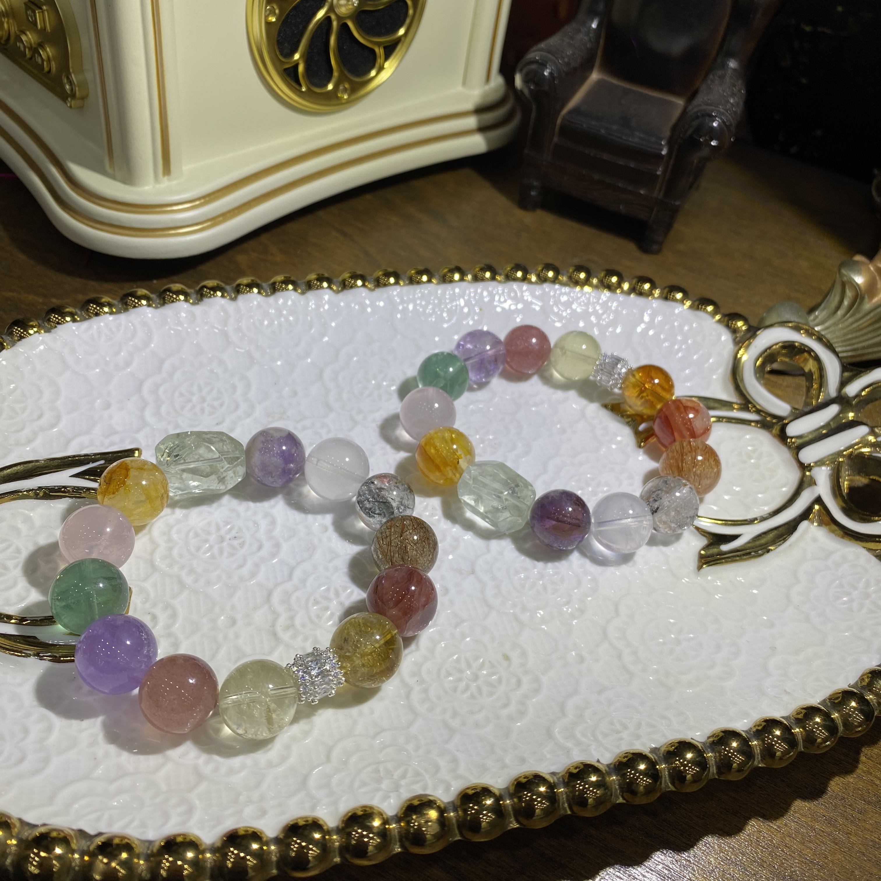 V982-天然水晶多宝手串单圈设计款-多样性发其一