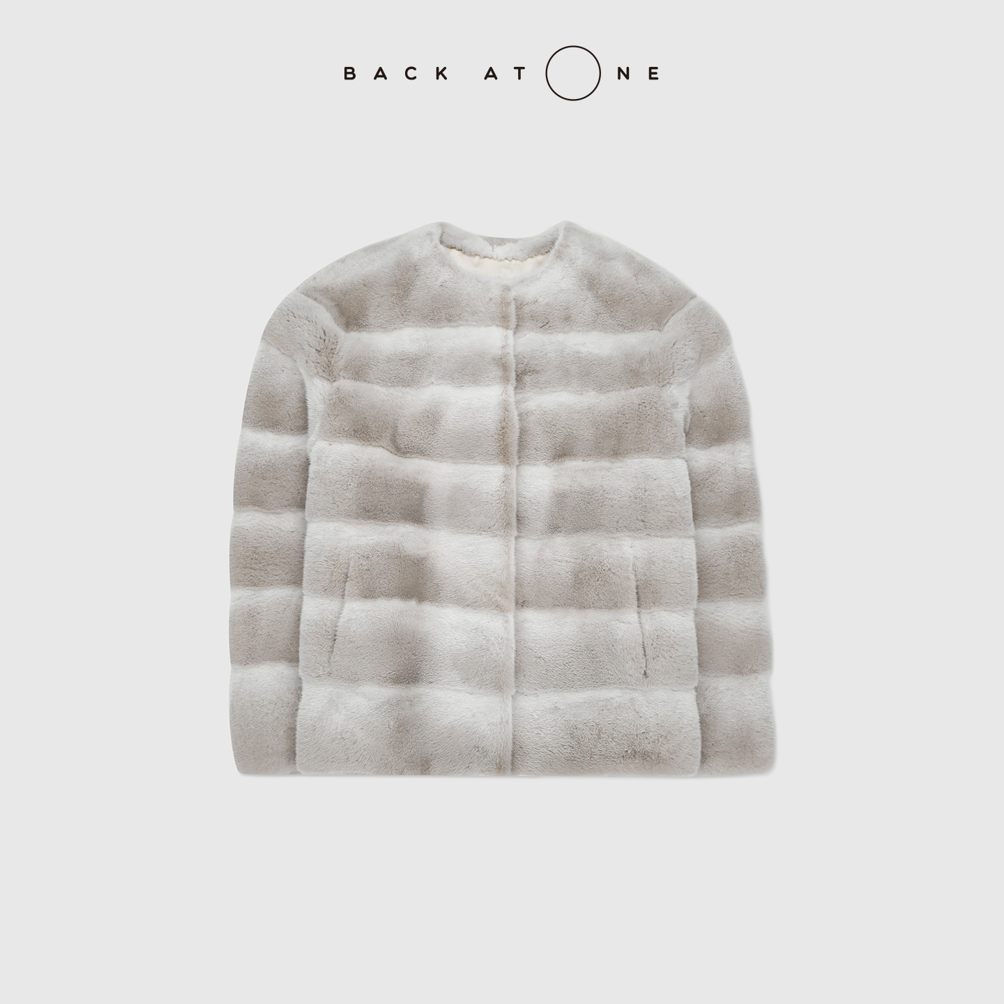 BACKATONE“ 千山沐雪 ” 整貂横排圆领奢华水貂外套 BFF-1GC722K-K