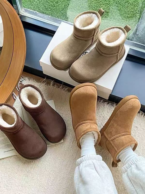 【华小姐】冬季新款时尚潮流圆头平底百搭雪地靴0589