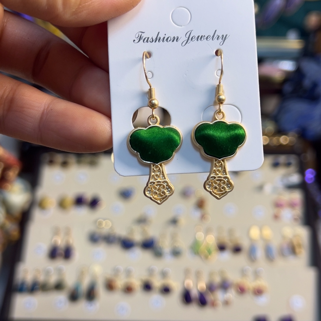 布艺磁石如意耳饰