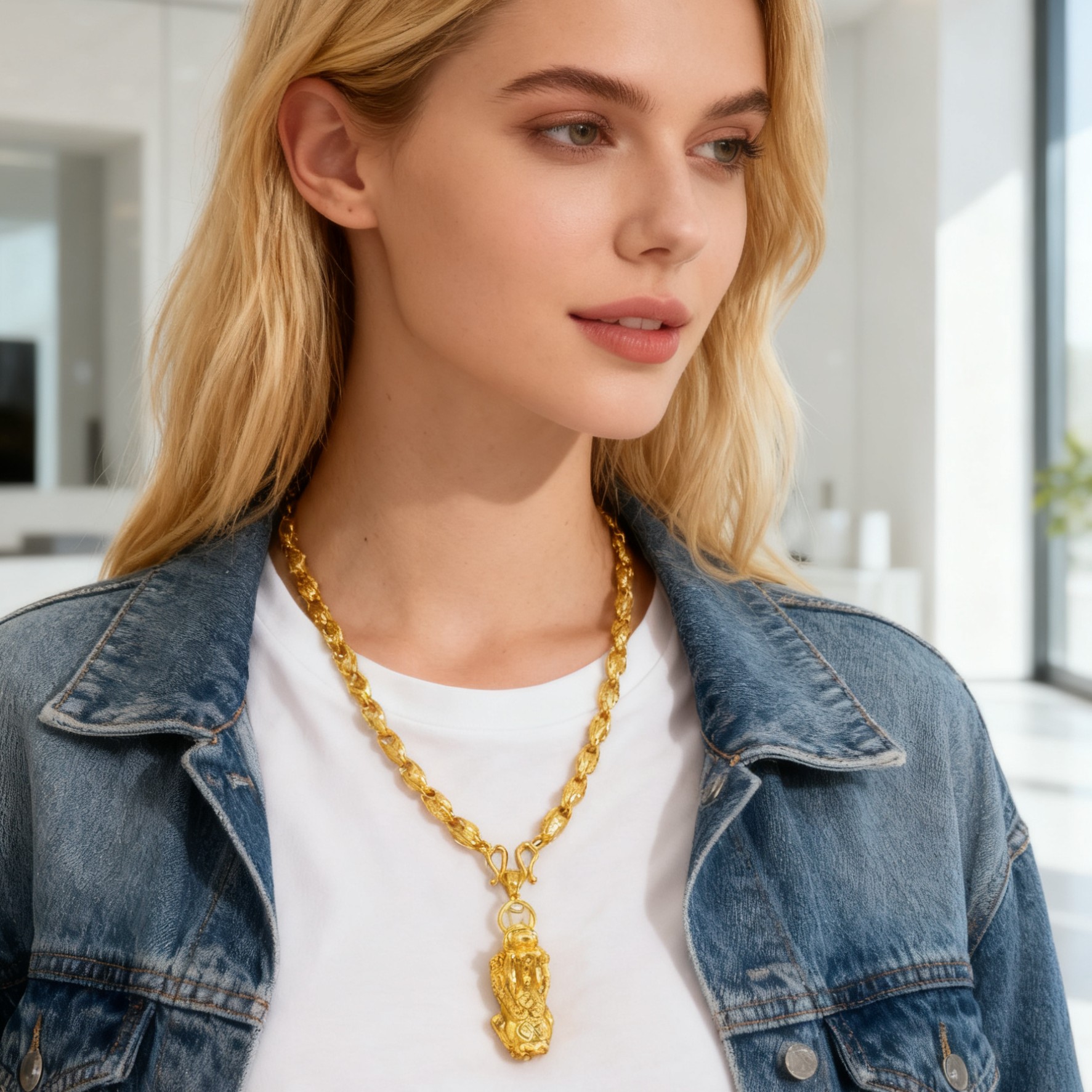 合金项链  KS8003 Nurluk  狮子头三件套可以过火的款式