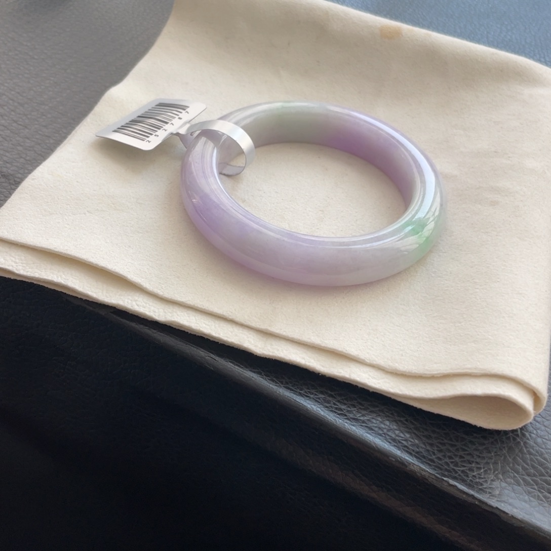 翡翠未镶嵌手镯纹裂54正圈