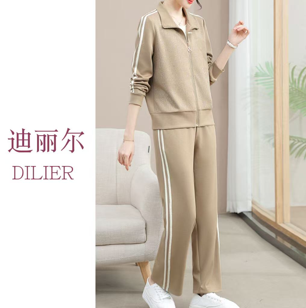 20252秋季新款中老年女装宽松长袖裤子两件套中老年休闲时尚减龄