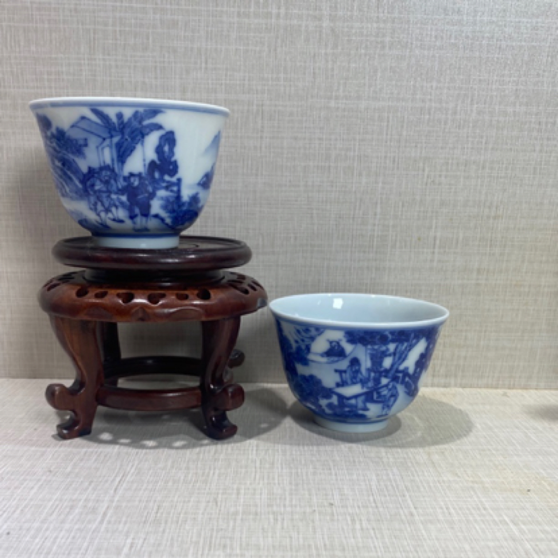 渔樵耕读对杯原矿釉水