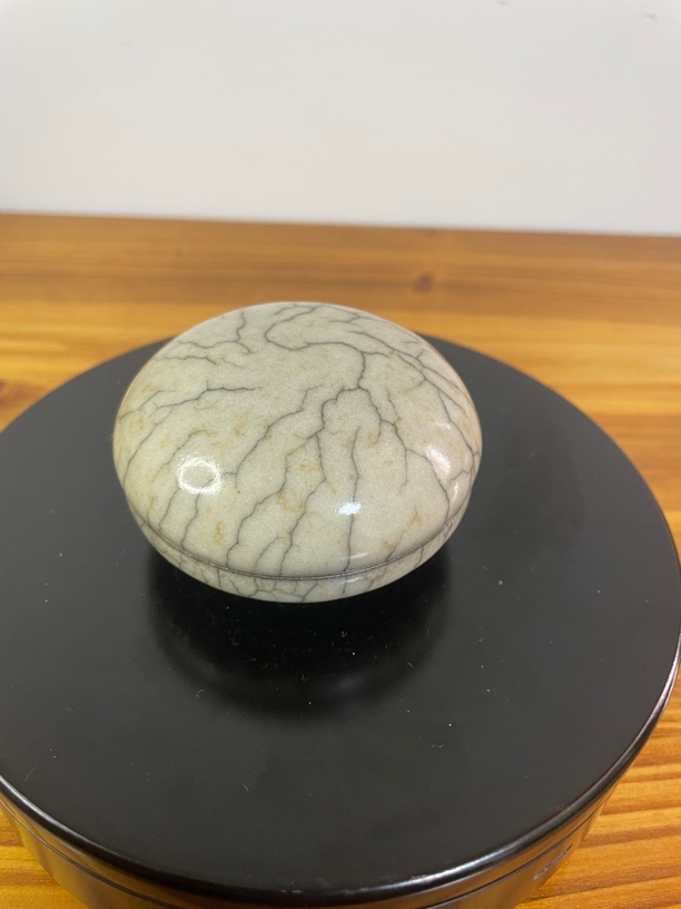 叶奇林哥窑青瓷手工印泥盒