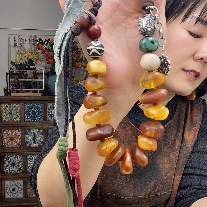 蜜蜡项链未镶嵌项链