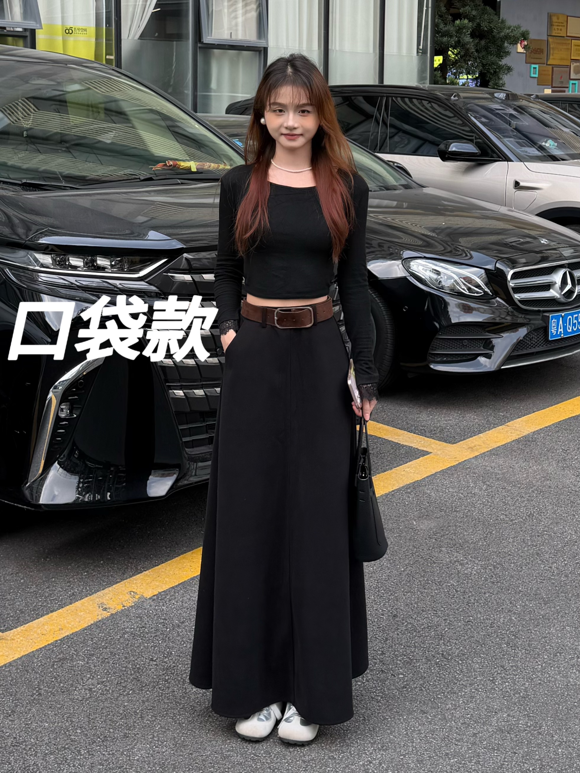 【大琳推荐】口袋设计秋冬新款气质感A版半身裙