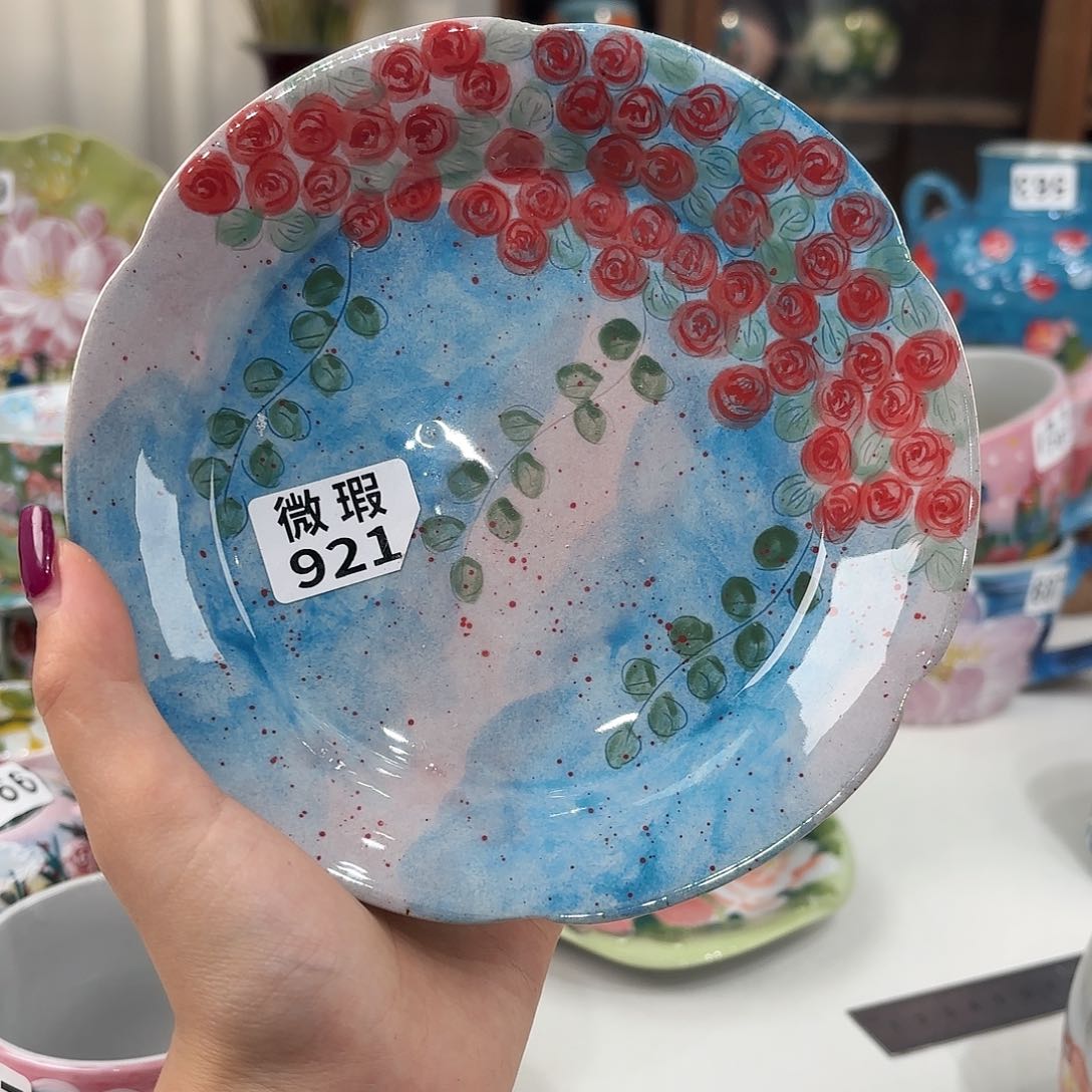 瓷片景德镇手绘高温釉下彩陶瓷茶具