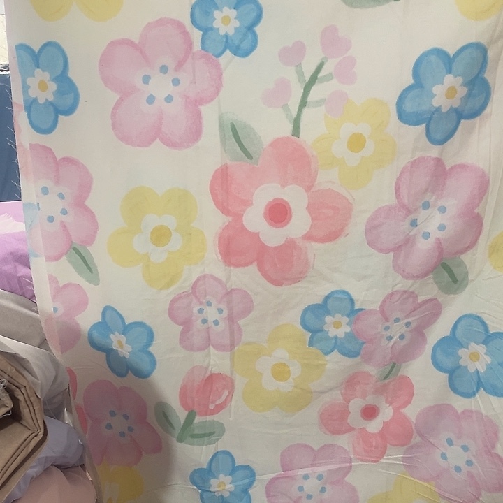 醋酯纤维长绒棉米白色太阳花0.8米