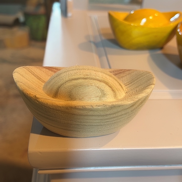 香榧木香樟木白胚10公分元宝一个