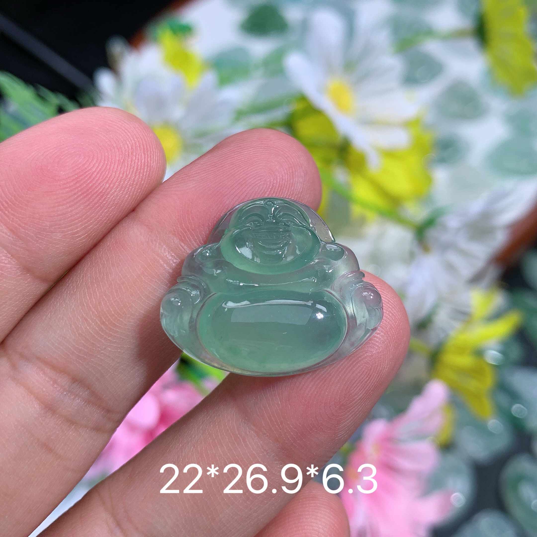 缅甸天然翡翠A货冰种晴水绿佛公吊坠钟百搭气质精美时尚玉石女士