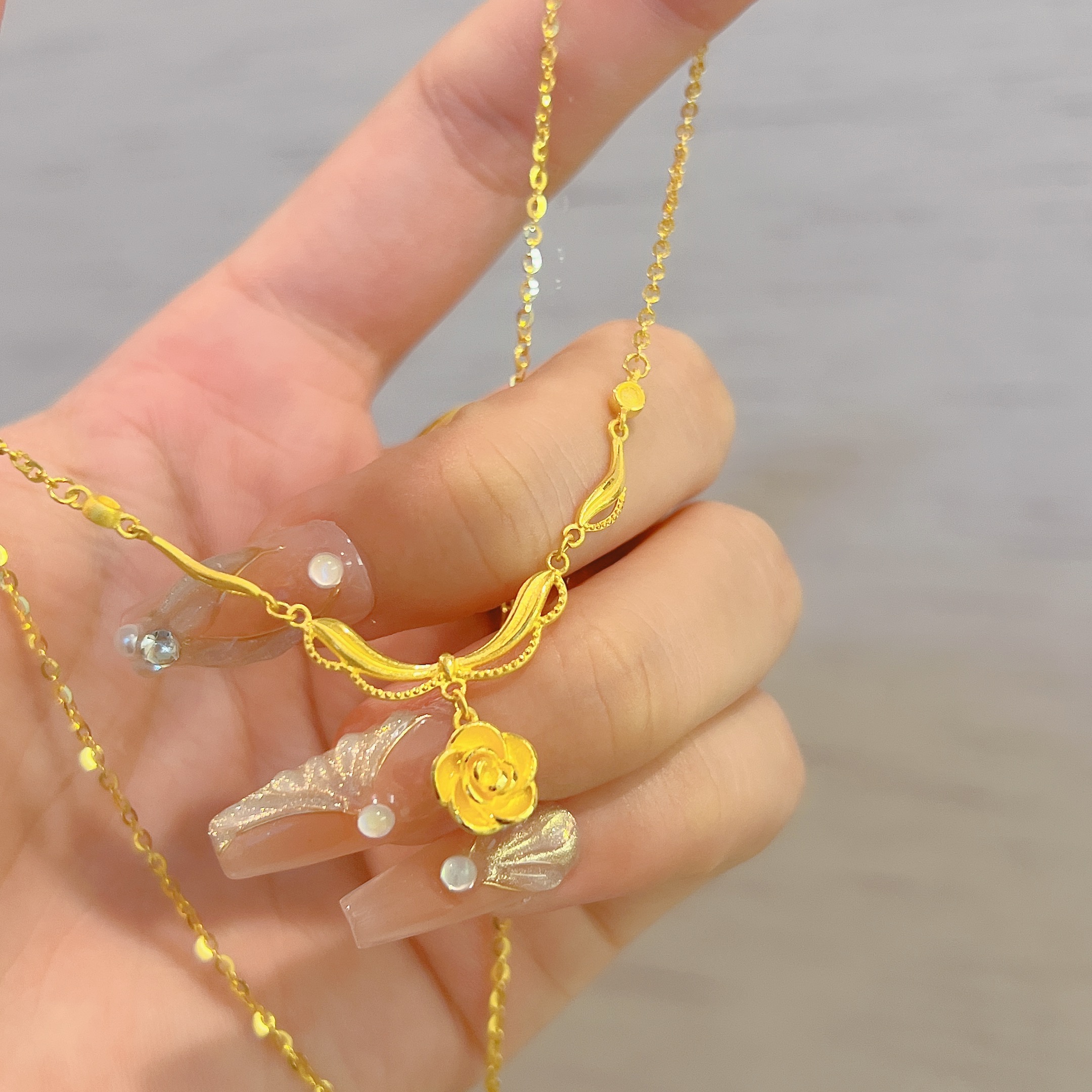 不支持七天无理由【在逃玫瑰黄金套链】足金999