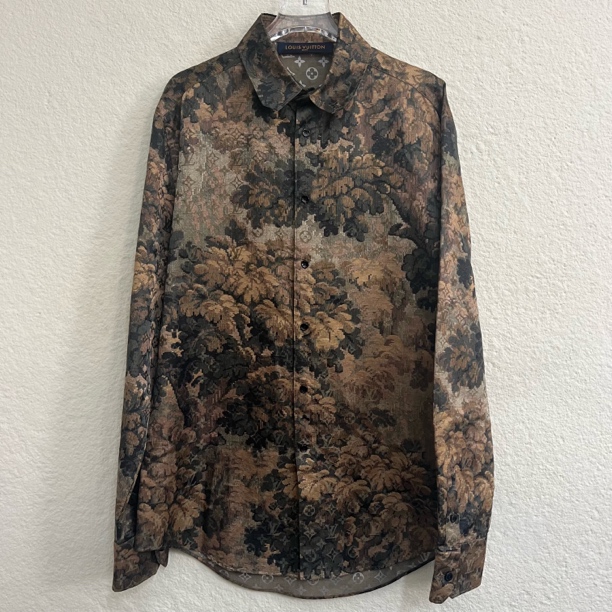 未使用 LouisVuitton/路易威登 挂毯暗纹老花满印衬衫 M码 md1953