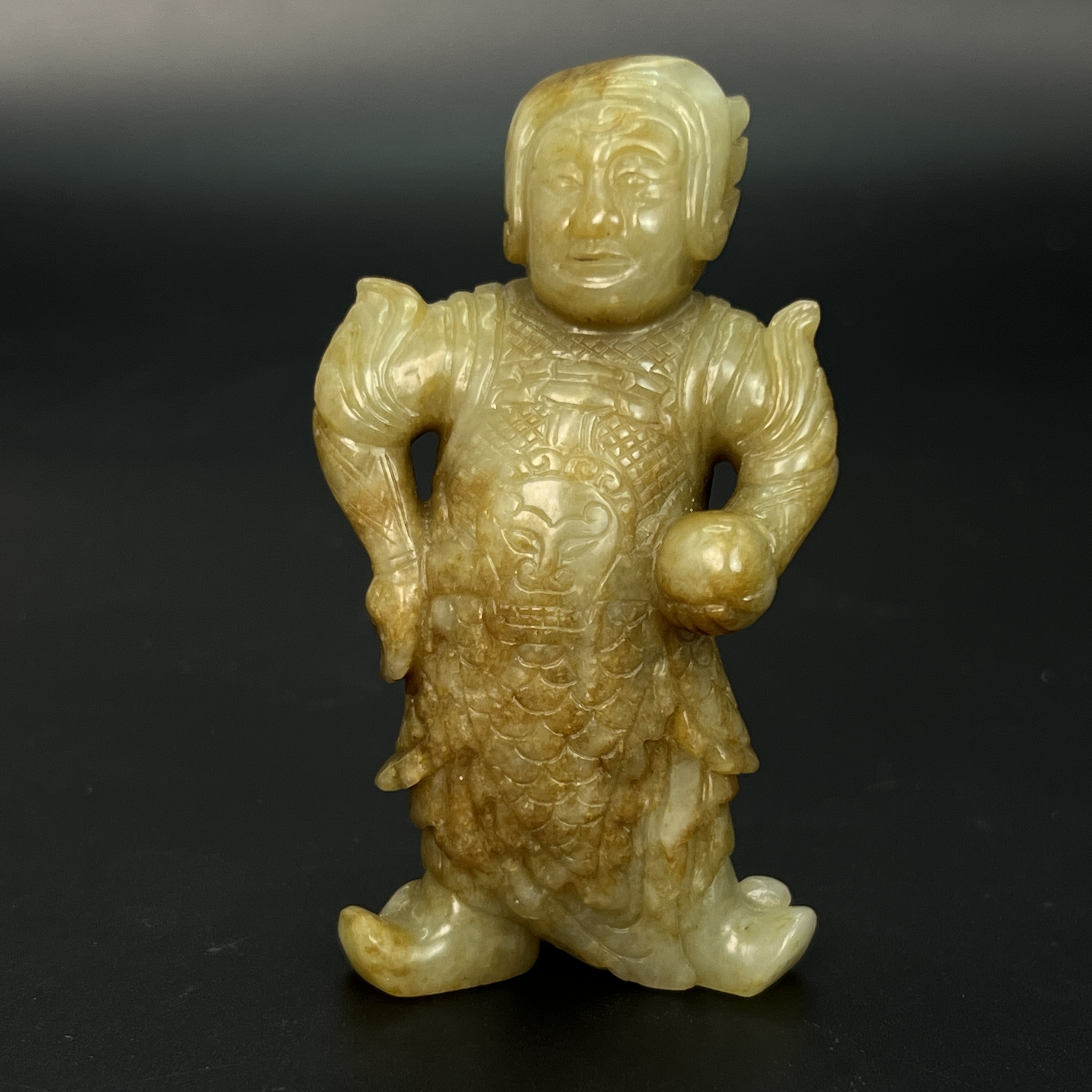 "明代和田玉武将军/ DL535388/ 古玩/收藏/德州文物"