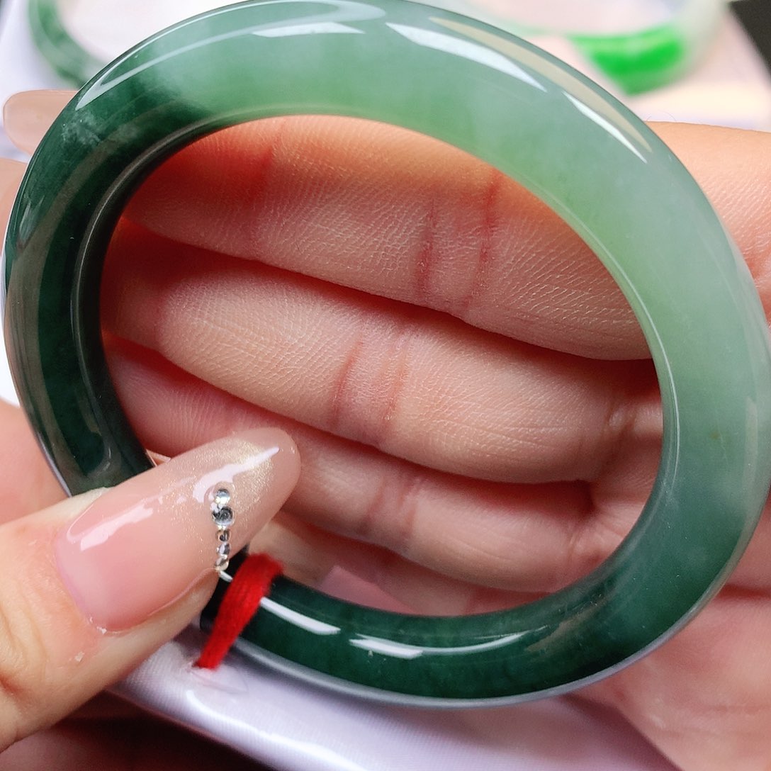 未镶嵌手镯翡翠纯天然A货老坑半山水胶润完美142号