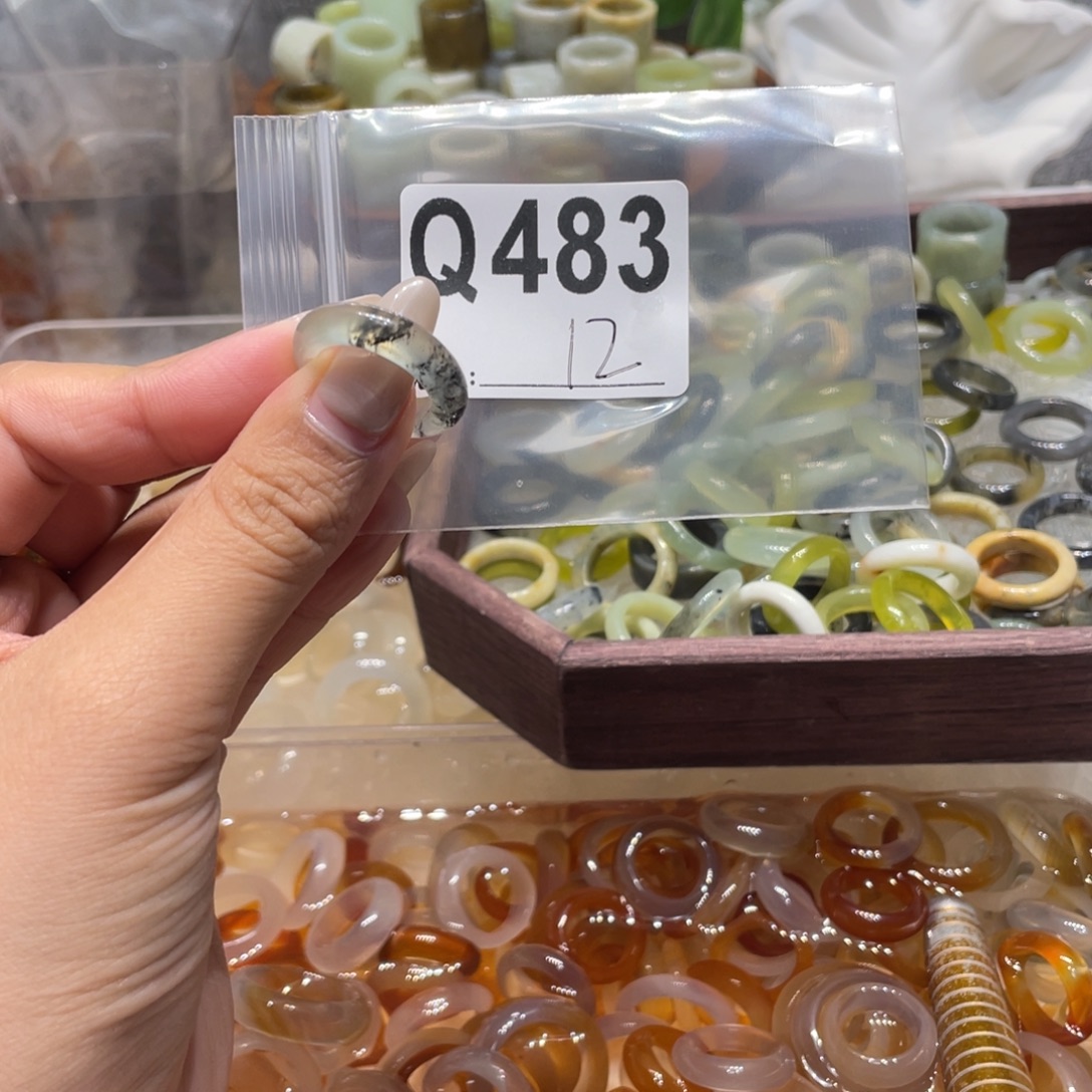 岫玉未镶嵌戒指483
