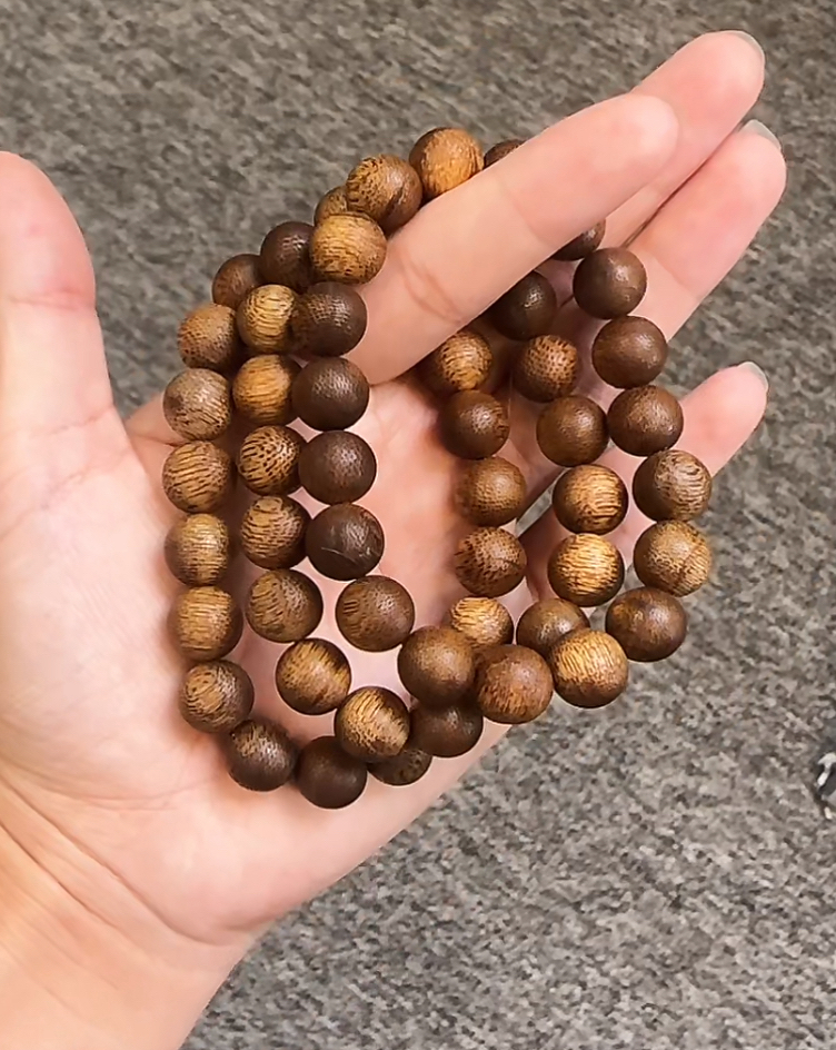 沉香【齐福珠宝】6/29-5/10mm九分沉莺歌绿奇楠手串（多样性发其一）