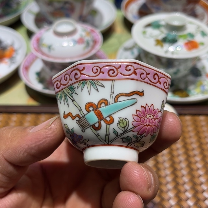 纯手绘精品盖碗杯