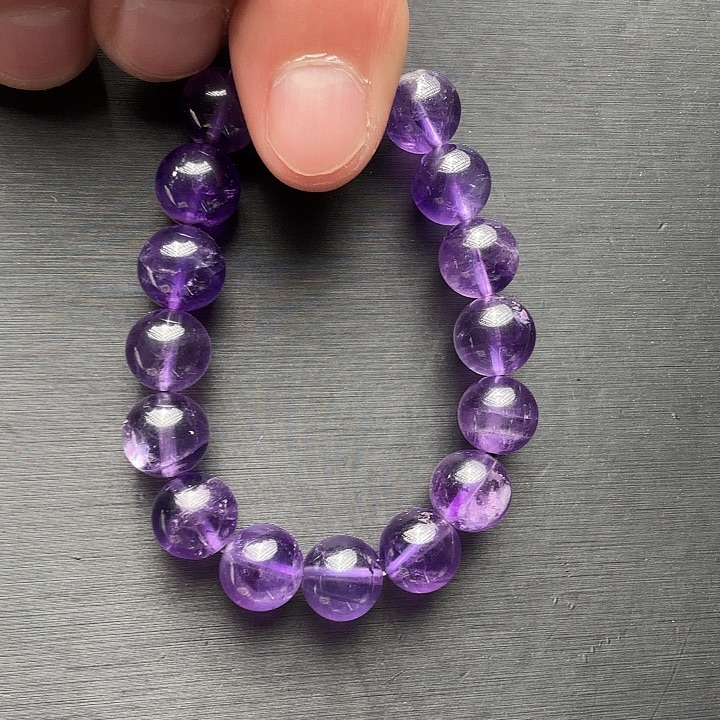 水晶手链未镶嵌天然紫水晶10+单圈
