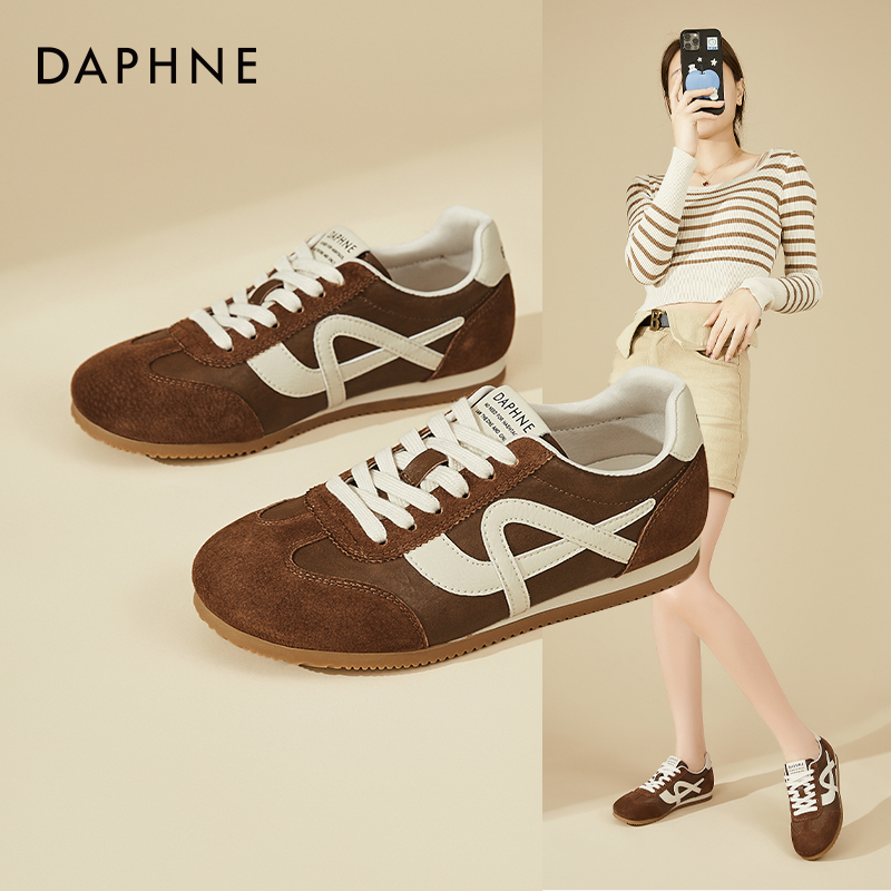 Daphne/达芙妮芭蕾平底德训鞋女轻便阿甘鞋百搭系带休闲运动鞋