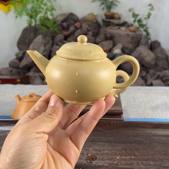 紫砂茶壶本绿水平110左右的容量半手制作